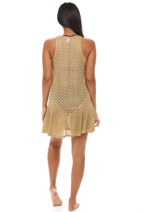 FLARED TANK DRESS - PYRITE SUN