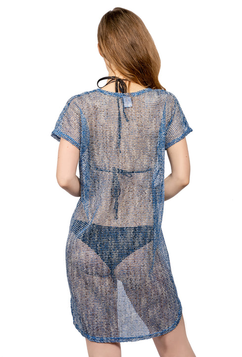 CAP SLEEVE V-NECK TUNIC - SHALE