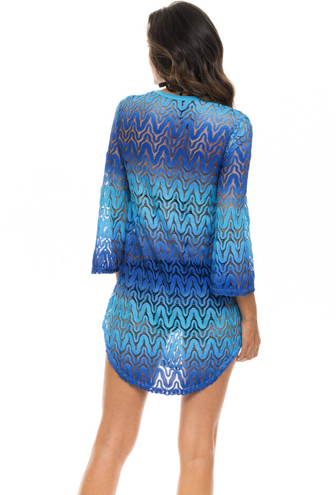 V-NECK BELL SLEEVE TUNIC - SERPENTUS
