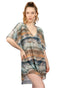 V-NECK BATWING SLEEVE TUNIC - TIE DYE