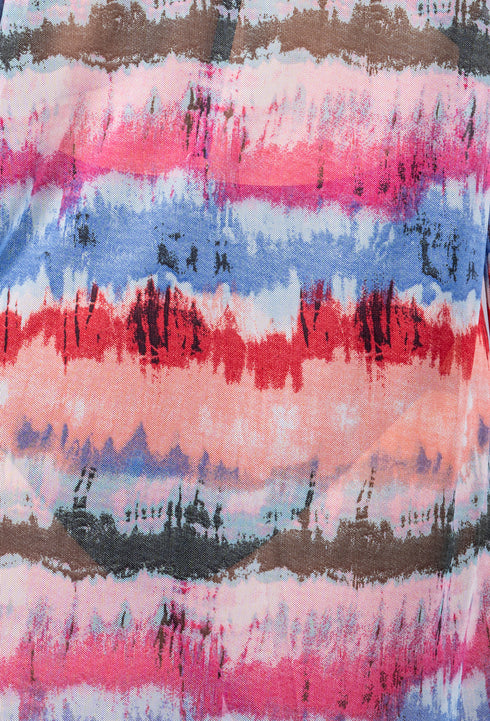 V-NECK BATWING SLEEVE TUNIC - TIE DYE